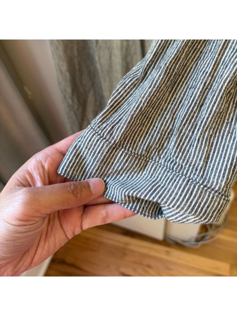 It Is Well LA Linen Pinstripe Midi Dress Size L - Picture 7 of 8
